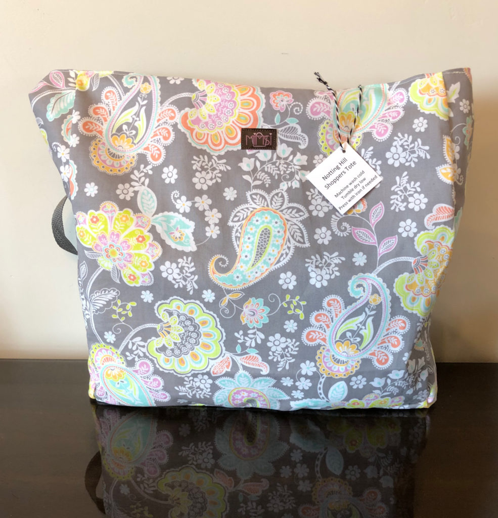 Notting Hill Shoppers Tote in pastel grey paisley