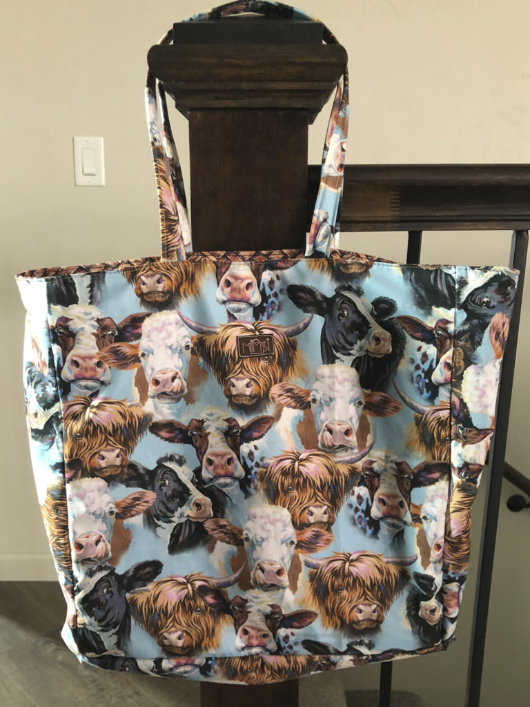 Notting Hill Shoppers Tote in blue cows - SOLD